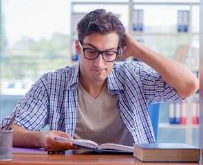 Student studying at home preparing for exam