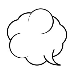 speech bubble shaped cloud pop art comic style, line icon