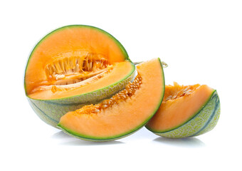 Orange cantaloupe melon isolated on white