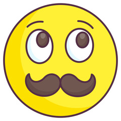 Fototapeta premium Mustache Emoji 
