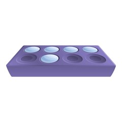 Cut ice cube tray icon. Cartoon of cut ice cube tray vector icon for web design isolated on white background