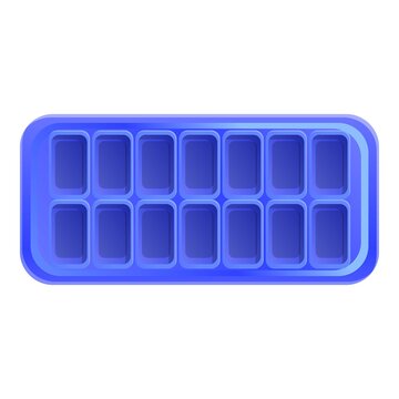 Ice cube container icon. Cartoon of ice cube container vector icon for web design isolated on white background