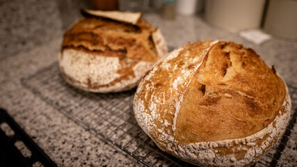Fresh homemade baked bread, natural and healthy