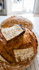 Fresh homemade baked bread, natural and healthy