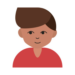 young boy cartoon character portrait flat icon