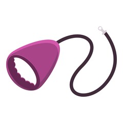 Leather retractable dog leash icon. Cartoon of leather retractable dog leash vector icon for web design isolated on white background