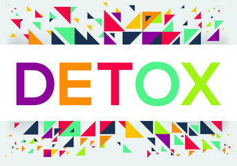 creative colorful (detox) text design, written in English language, vector illustration.