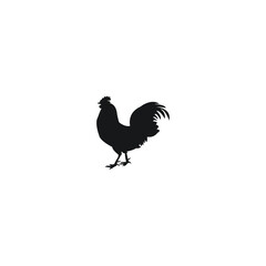 silhouette of a rooster icon logo vector