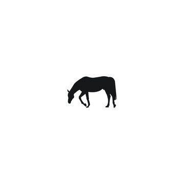 silhouette of a horse icon logo vector