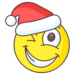 Santa Wink Emoji 