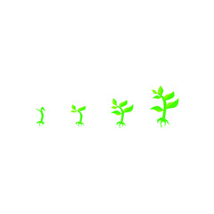 Vector illustration of income graph and symbol growth plant on white background.