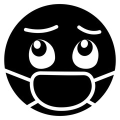 Naklejka premium Face Mask Emoticon 