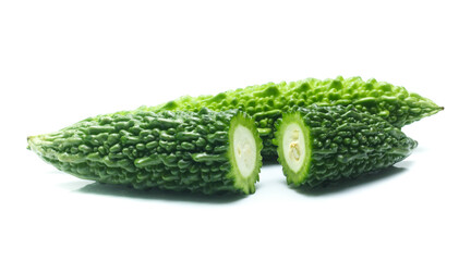 Bitter gourd on white background