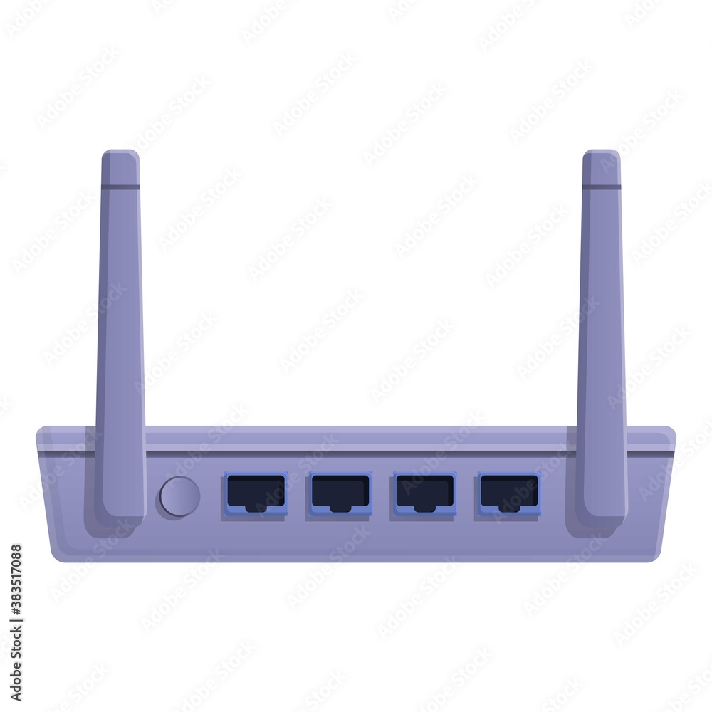 Poster wifi modem lan port icon. cartoon of wifi modem lan port vector icon for web design isolated on whit