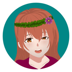 Vector anime characters. Anime girl in japanese. Anime style, drawn vector illustration.