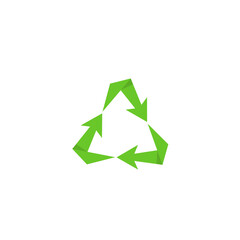 Recycle icon vector in trendy flat style isolated on white background.