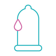 condom with drop icon, line style