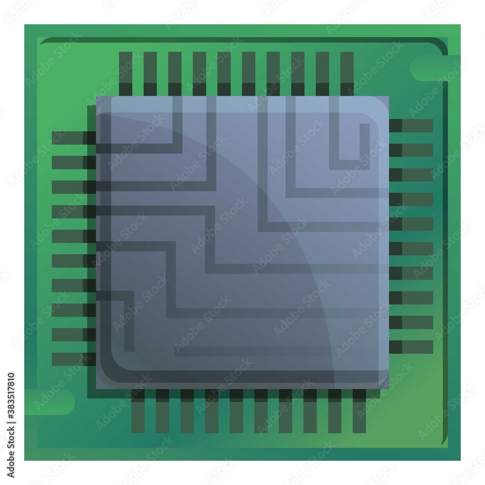 Poster computer processor icon. cartoon of computer processor vector icon for web design isolated on white 
