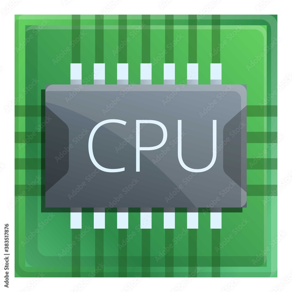 Poster chip processor icon. cartoon of chip processor vector icon for web design isolated on white backgrou