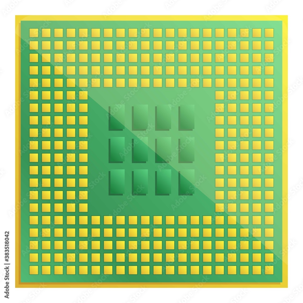 Poster semiconductor processor icon. cartoon of semiconductor processor vector icon for web design isolated