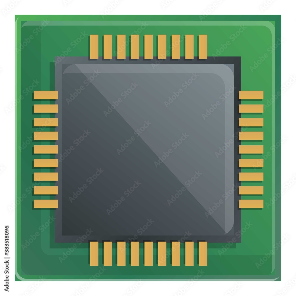Poster component processor icon. cartoon of component processor vector icon for web design isolated on whit