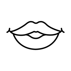 pop art design with female lips, line style