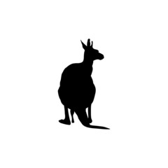 silhouette of a kangaroo icon vector logo