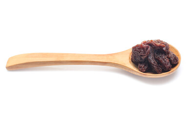 Organic dried Raisins isolated on white background