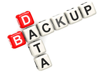 Backup data word with red and white block