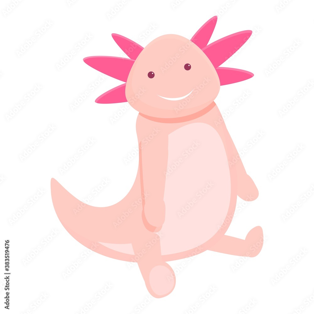 Poster little axolotl icon. cartoon of little axolotl vector icon for web design isolated on white backgrou