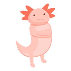Sad axolotl icon. Cartoon of sad axolotl vector icon for web design isolated on white background
