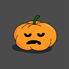 Colorful pumpkin for Halloween. Holiday on October 31. Vector hand drawn doodle illustration	