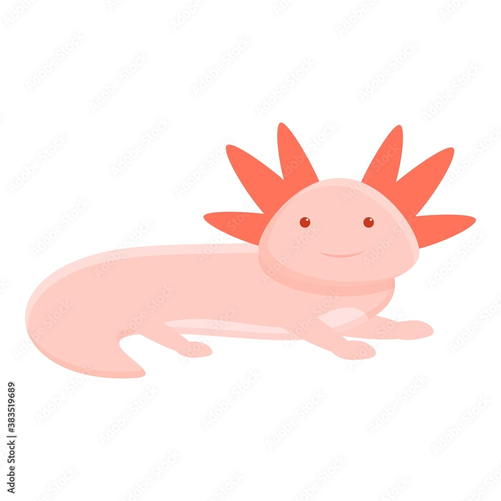 Poster sleeping axolotl icon. cartoon of sleeping axolotl vector icon for web design isolated on white back