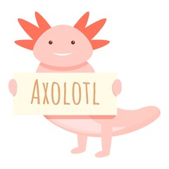 Obraz na płótnie Canvas Axolotl animal banner icon. Cartoon of axolotl animal banner vector icon for web design isolated on white background