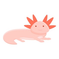 Sleeping axolotl icon. Cartoon of sleeping axolotl vector icon for web design isolated on white background