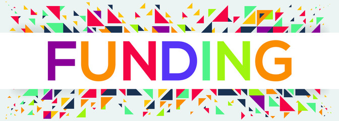 Naklejka premium creative colorful (funding) text design, written in English language, vector illustration.