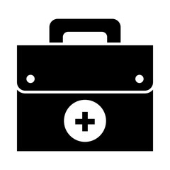 first aid box icon, silhouette style