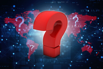 3d rendering question mark 