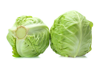 Obraz premium green cabbage on white background