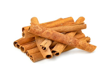 cinnamon sticks isolated on white background