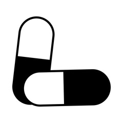 medical capsules icon, silhouette style