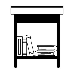 side table with books isolated design white background