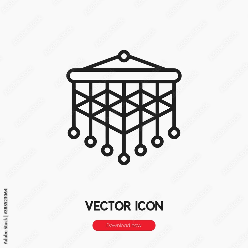 Poster macrame icon vector. linear style sign for mobile concept and web design. macrame symbol illustratio