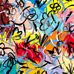 Poster abstract background composition, with paint strokes, splashes and waves © Kirsten Hinte
