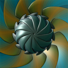 3d effect - abstract polygonal fractal object 