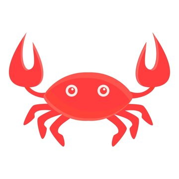 Summer party red crab icon. Cartoon of summer party red crab vector icon for web design isolated on white background