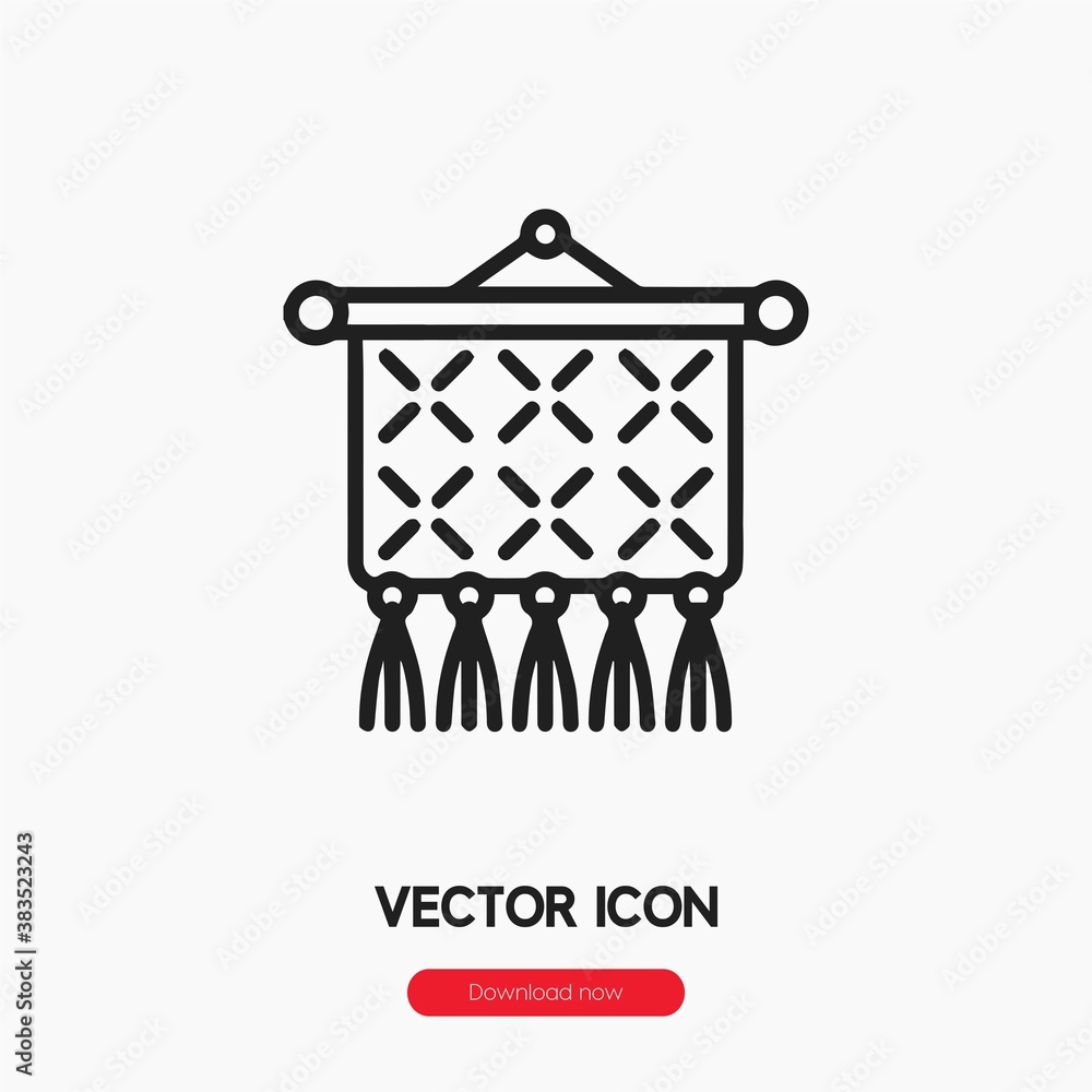 Poster macrame icon vector. linear style sign for mobile concept and web design. macrame symbol illustratio