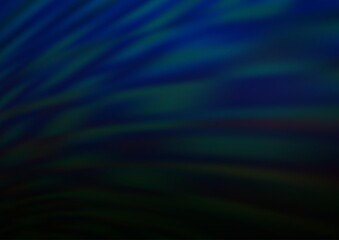 Dark BLUE vector glossy bokeh pattern.