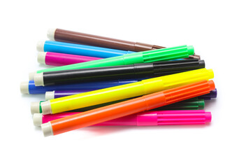 Colorful marker pen  isolated on white background