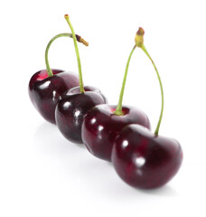 Cherry isolated. Cherry on white background. With clipping path.